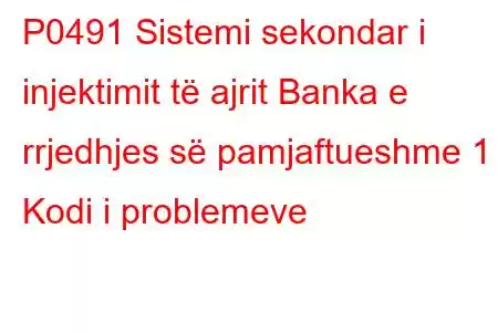 P0491 Sistemi sekondar i injektimit të ajrit Banka e rrjedhjes së pamjaftueshme 1 Kodi i problemeve