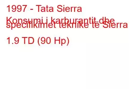 1997 - Tata Sierra
Konsumi i karburantit dhe specifikimet teknike të Sierra 1.9 TD (90 Hp)