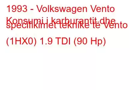 1993 - Volkswagen Vento
Konsumi i karburantit dhe specifikimet teknike të Vento (1HX0) 1.9 TDI (90 Hp)