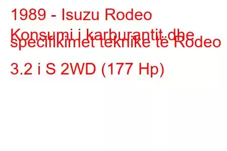 1989 - Isuzu Rodeo
Konsumi i karburantit dhe specifikimet teknike të Rodeo 3.2 i S 2WD (177 Hp)