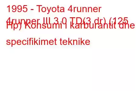 1995 - Toyota 4runner
4runner III 3.0 TD(3 dr) (125 Hp) Konsumi i karburantit dhe specifikimet teknike