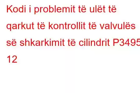 Kodi i problemit të ulët të qarkut të kontrollit të valvulës së shkarkimit të cilindrit P3495 12