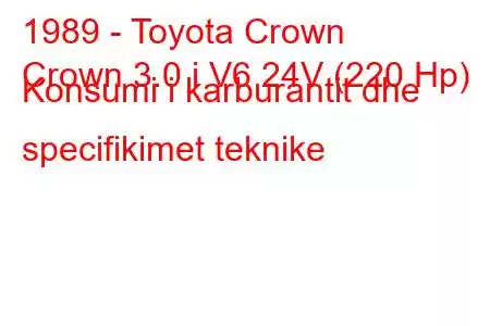 1989 - Toyota Crown
Crown 3.0 i V6 24V (220 Hp) Konsumi i karburantit dhe specifikimet teknike