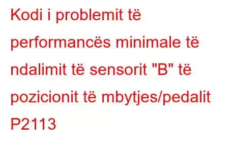 Kodi i problemit të performancës minimale të ndalimit të sensorit 