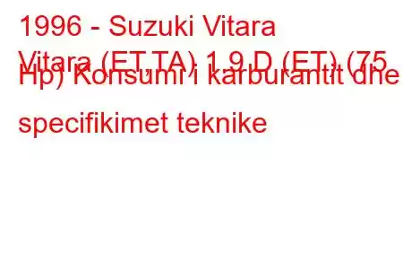 1996 - Suzuki Vitara
Vitara (ET,TA) 1.9 D (ET) (75 Hp) Konsumi i karburantit dhe specifikimet teknike