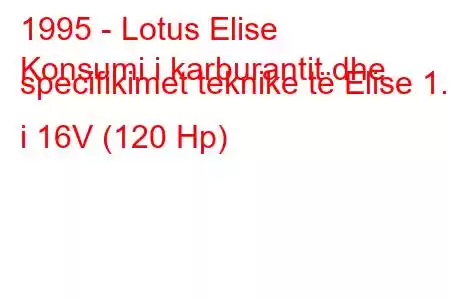 1995 - Lotus Elise
Konsumi i karburantit dhe specifikimet teknike të Elise 1.8 i 16V (120 Hp)