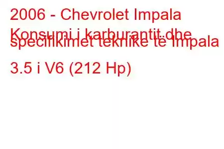 2006 - Chevrolet Impala
Konsumi i karburantit dhe specifikimet teknike të Impala 3.5 i V6 (212 Hp)