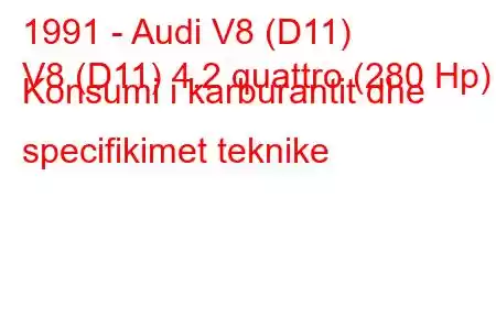 1991 - Audi V8 (D11)
V8 (D11) 4.2 quattro (280 Hp) Konsumi i karburantit dhe specifikimet teknike