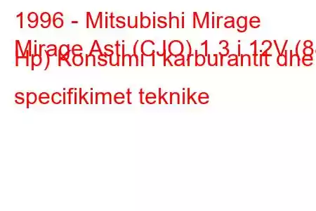 1996 - Mitsubishi Mirage
Mirage Asti (CJO) 1.3 i 12V (88 Hp) Konsumi i karburantit dhe specifikimet teknike