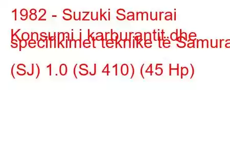 1982 - Suzuki Samurai
Konsumi i karburantit dhe specifikimet teknike të Samurai (SJ) 1.0 (SJ 410) (45 Hp)