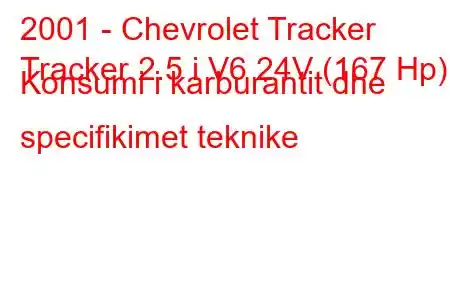 2001 - Chevrolet Tracker
Tracker 2.5 i V6 24V (167 Hp) Konsumi i karburantit dhe specifikimet teknike