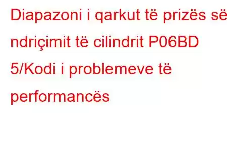 Diapazoni i qarkut të prizës së ndriçimit të cilindrit P06BD 5/Kodi i problemeve të performancës