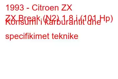 1993 - Citroen ZX
ZX Break (N2) 1.8 i (101 Hp) Konsumi i karburantit dhe specifikimet teknike