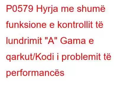 P0579 Hyrja me shumë funksione e kontrollit të lundrimit 