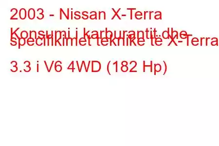 2003 - Nissan X-Terra
Konsumi i karburantit dhe specifikimet teknike të X-Terra 3.3 i V6 4WD (182 Hp)