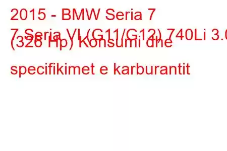 2015 - BMW Seria 7
7 Seria VI (G11/G12) 740Li 3.0 (326 Hp) Konsumi dhe specifikimet e karburantit