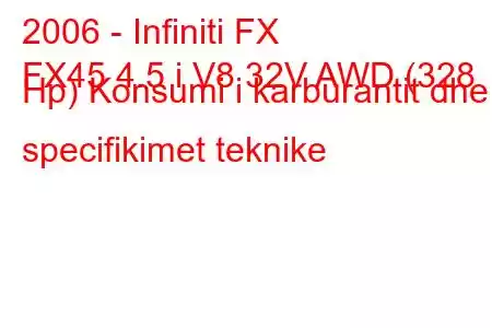 2006 - Infiniti FX
FX45 4.5 i V8 32V AWD (328 Hp) Konsumi i karburantit dhe specifikimet teknike