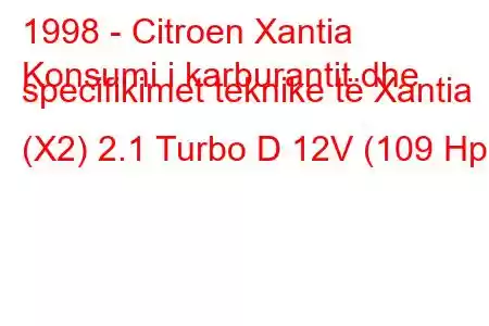 1998 - Citroen Xantia
Konsumi i karburantit dhe specifikimet teknike të Xantia (X2) 2.1 Turbo D 12V (109 Hp)