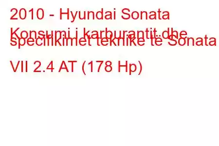 2010 - Hyundai Sonata
Konsumi i karburantit dhe specifikimet teknike të Sonata VII 2.4 AT (178 Hp)