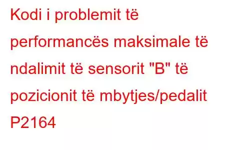 Kodi i problemit të performancës maksimale të ndalimit të sensorit 