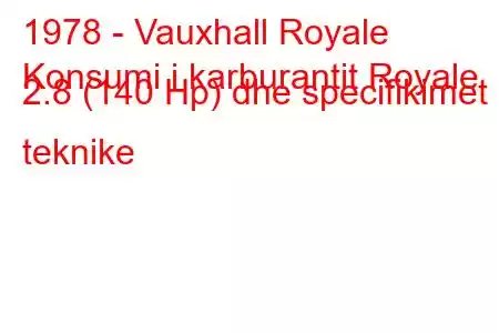 1978 - Vauxhall Royale
Konsumi i karburantit Royale 2.8 (140 Hp) dhe specifikimet teknike