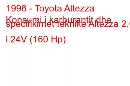 1998 - Toyota Altezza
Konsumi i karburantit dhe specifikimet teknike Altezza 2.0 i 24V (160 Hp)