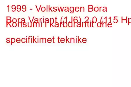 1999 - Volkswagen Bora
Bora Variant (1J6) 2.0 (115 Hp) Konsumi i karburantit dhe specifikimet teknike