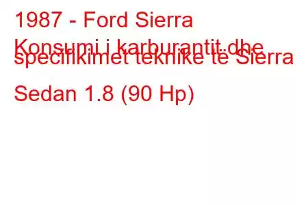 1987 - Ford Sierra
Konsumi i karburantit dhe specifikimet teknike të Sierra Sedan 1.8 (90 Hp)