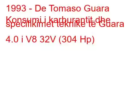 1993 - De Tomaso Guara
Konsumi i karburantit dhe specifikimet teknike të Guara 4.0 i V8 32V (304 Hp)