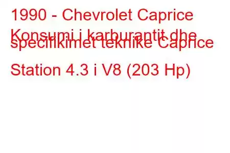 1990 - Chevrolet Caprice
Konsumi i karburantit dhe specifikimet teknike Caprice Station 4.3 i V8 (203 Hp)