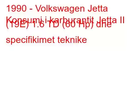 1990 - Volkswagen Jetta
Konsumi i karburantit Jetta II (19E) 1.6 TD (60 Hp) dhe specifikimet teknike