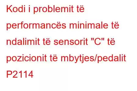 Kodi i problemit të performancës minimale të ndalimit të sensorit 