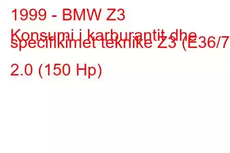 1999 - BMW Z3
Konsumi i karburantit dhe specifikimet teknike Z3 (E36/7) 2.0 (150 Hp)