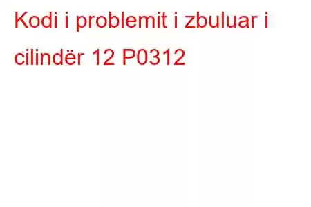 Kodi i problemit i zbuluar i cilindër 12 P0312