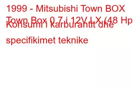 1999 - Mitsubishi Town BOX
Town Box 0.7 i 12V LX (48 Hp) Konsumi i karburantit dhe specifikimet teknike