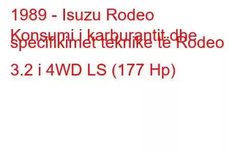 1989 - Isuzu Rodeo
Konsumi i karburantit dhe specifikimet teknike të Rodeo 3.2 i 4WD LS (177 Hp)