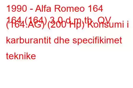 1990 - Alfa Romeo 164
164 (164) 3.0 d.m.th. QV (164.AG) (200 Hp) Konsumi i karburantit dhe specifikimet teknike