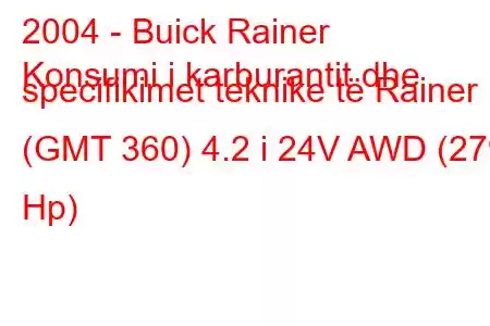 2004 - Buick Rainer
Konsumi i karburantit dhe specifikimet teknike të Rainer (GMT 360) 4.2 i 24V AWD (279 Hp)