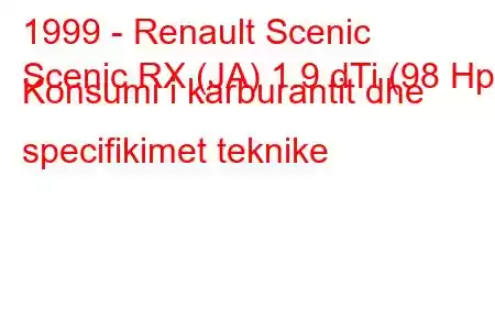 1999 - Renault Scenic
Scenic RX (JA) 1.9 dTi (98 Hp) Konsumi i karburantit dhe specifikimet teknike