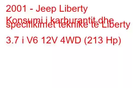 2001 - Jeep Liberty
Konsumi i karburantit dhe specifikimet teknike të Liberty 3.7 i V6 12V 4WD (213 Hp)