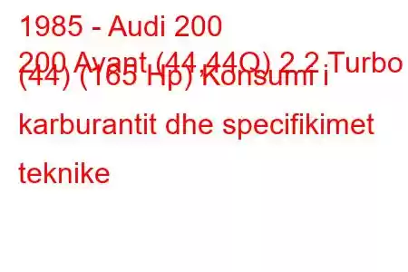 1985 - Audi 200
200 Avant (44,44Q) 2.2 Turbo (44) (165 Hp) Konsumi i karburantit dhe specifikimet teknike