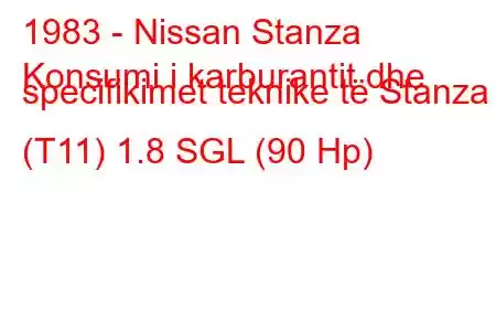 1983 - Nissan Stanza
Konsumi i karburantit dhe specifikimet teknike të Stanza (T11) 1.8 SGL (90 Hp)