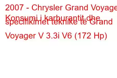 2007 - Chrysler Grand Voyager
Konsumi i karburantit dhe specifikimet teknike të Grand Voyager V 3.3i V6 (172 Hp)