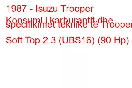 1987 - Isuzu Trooper
Konsumi i karburantit dhe specifikimet teknike të Trooper Soft Top 2.3 (UBS16) (90 Hp)