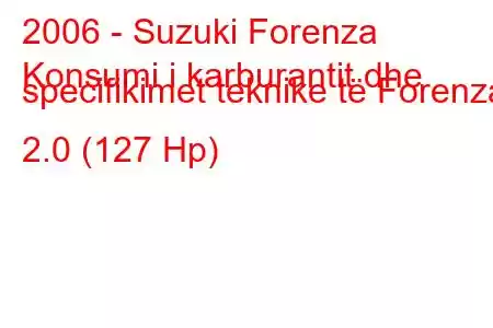 2006 - Suzuki Forenza
Konsumi i karburantit dhe specifikimet teknike të Forenza 2.0 (127 Hp)