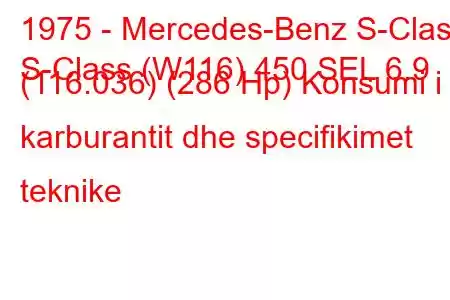 1975 - Mercedes-Benz S-Class
S-Class (W116) 450 SEL 6.9 (116.036) (286 Hp) Konsumi i karburantit dhe specifikimet teknike