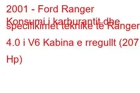 2001 - Ford Ranger
Konsumi i karburantit dhe specifikimet teknike të Ranger I 4.0 i V6 Kabina e rregullt (207 Hp)