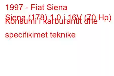 1997 - Fiat Siena
Siena (178) 1.0 i 16V (70 Hp) Konsumi i karburantit dhe specifikimet teknike