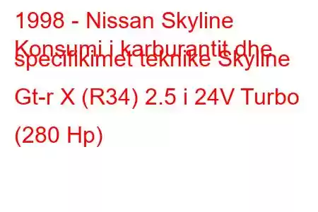 1998 - Nissan Skyline
Konsumi i karburantit dhe specifikimet teknike Skyline Gt-r X (R34) 2.5 i 24V Turbo (280 Hp)