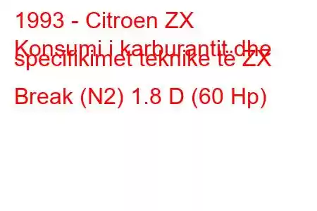 1993 - Citroen ZX
Konsumi i karburantit dhe specifikimet teknike të ZX Break (N2) 1.8 D (60 Hp)